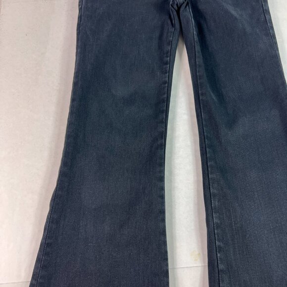 Frame Jeans Junior' 25x33* Le One Flare Mid Rise Black Faded Stretch Denim Tag 1 - Picture 4 of 16